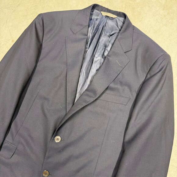 Samuelsohn Blazer Super 130's Wool Sport Coat Mesh Pearl Buttons Blue 44R - Picture 3 of 11